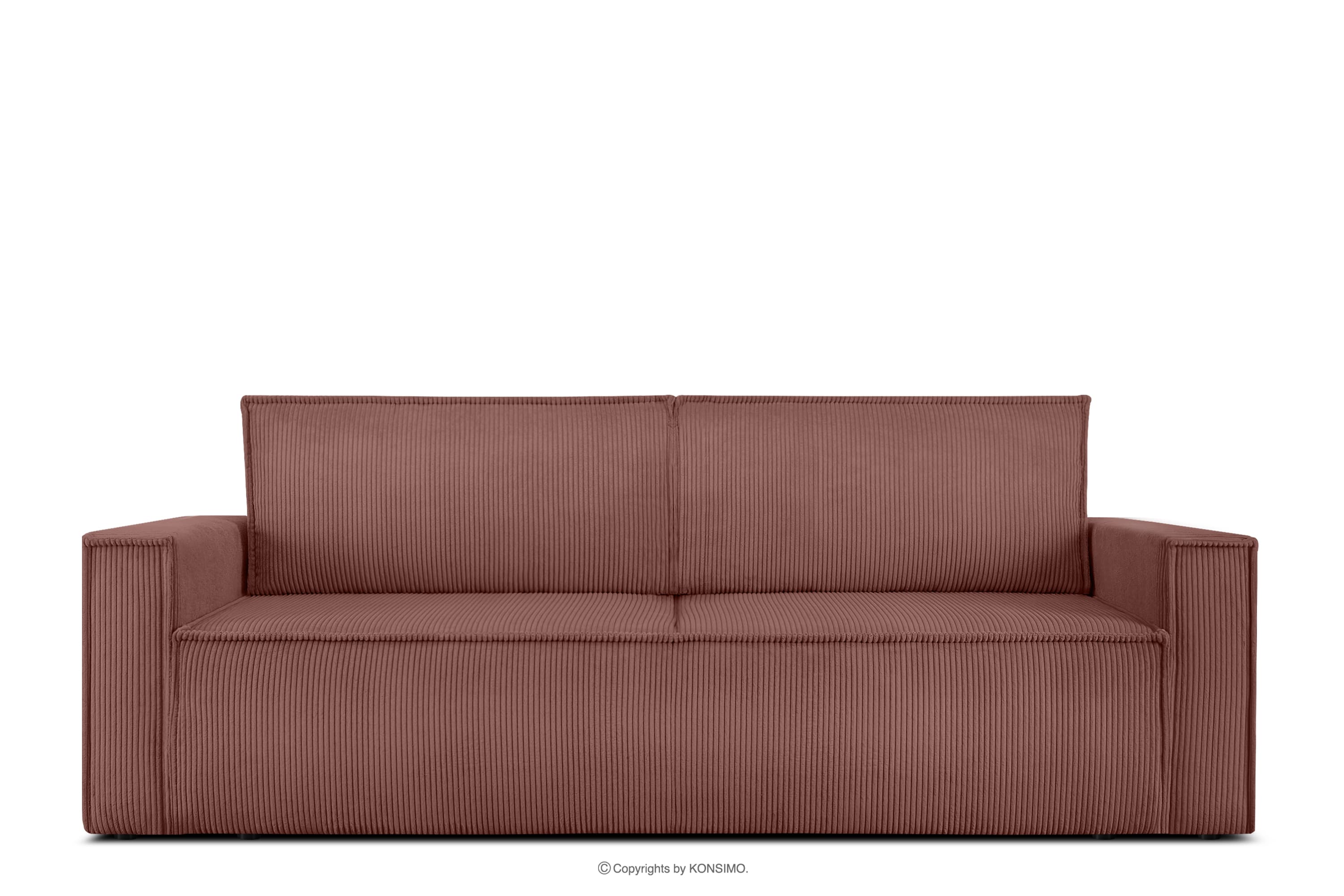 Sofa 3 rozkładana sztruks różowy NAPI
