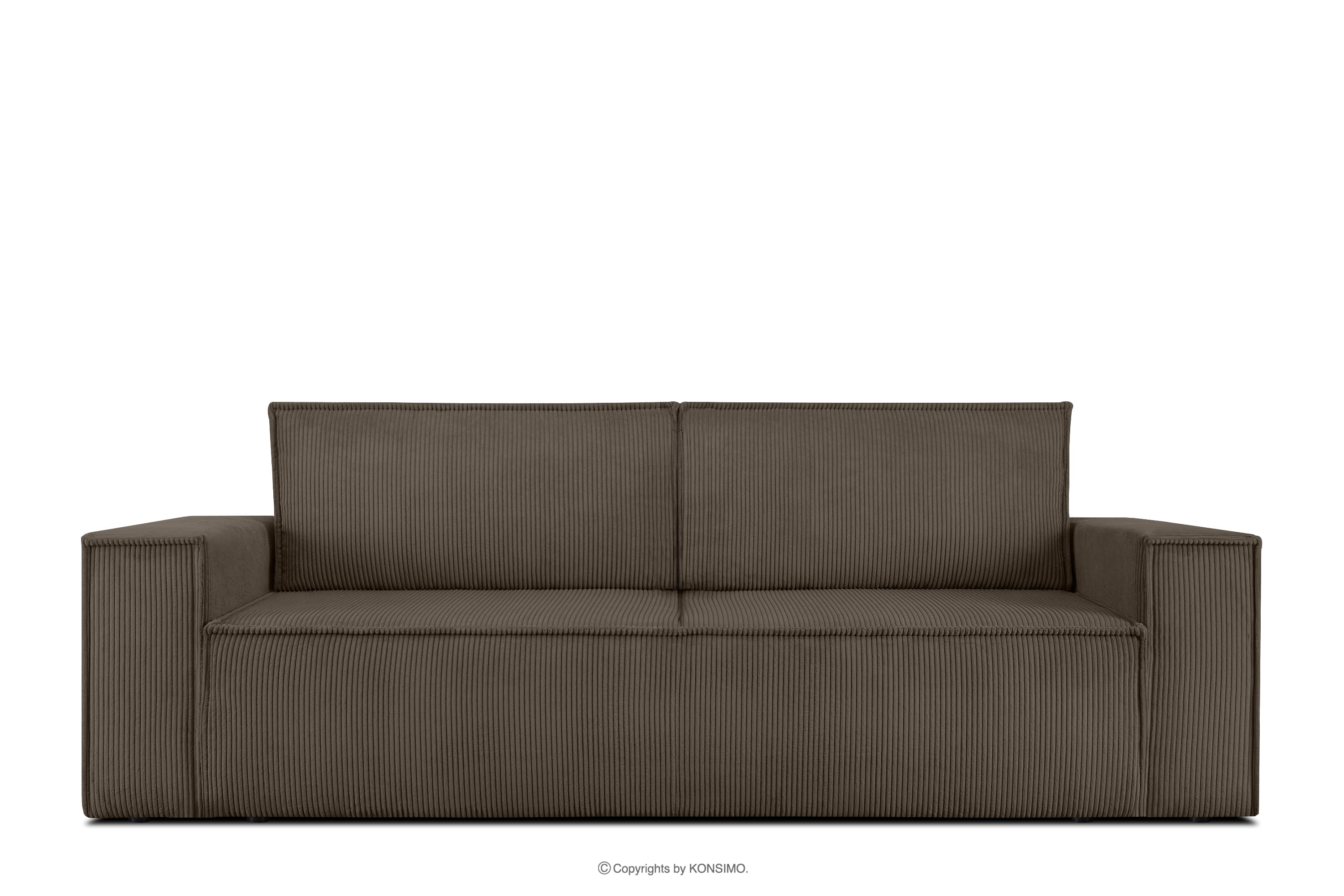 Sofa rozkładana 3 osobowa z pojemnikiem na pościel brązowa NAPI