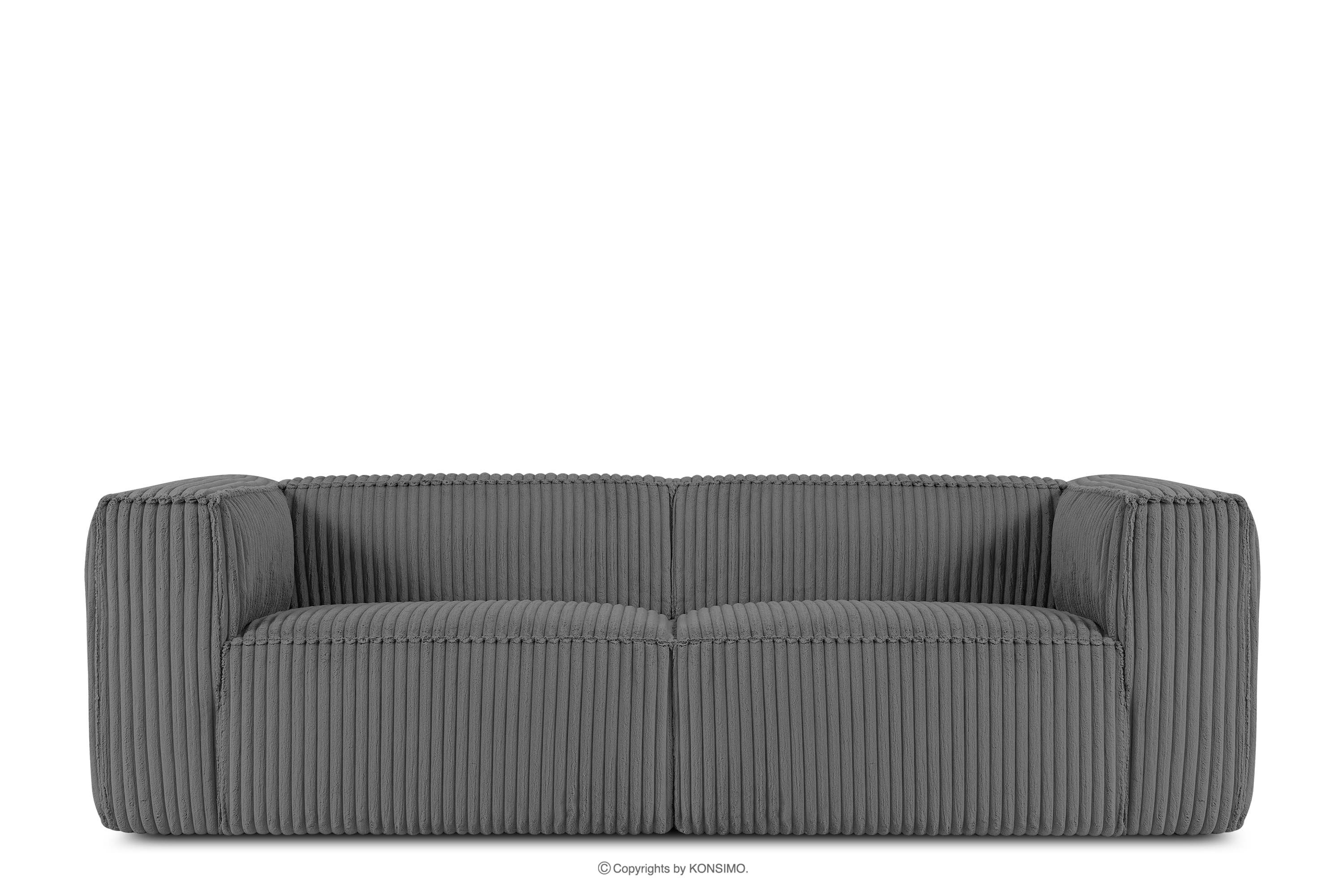 Duża ciemnoszara sofa w tkaninie sztruks FEROX
