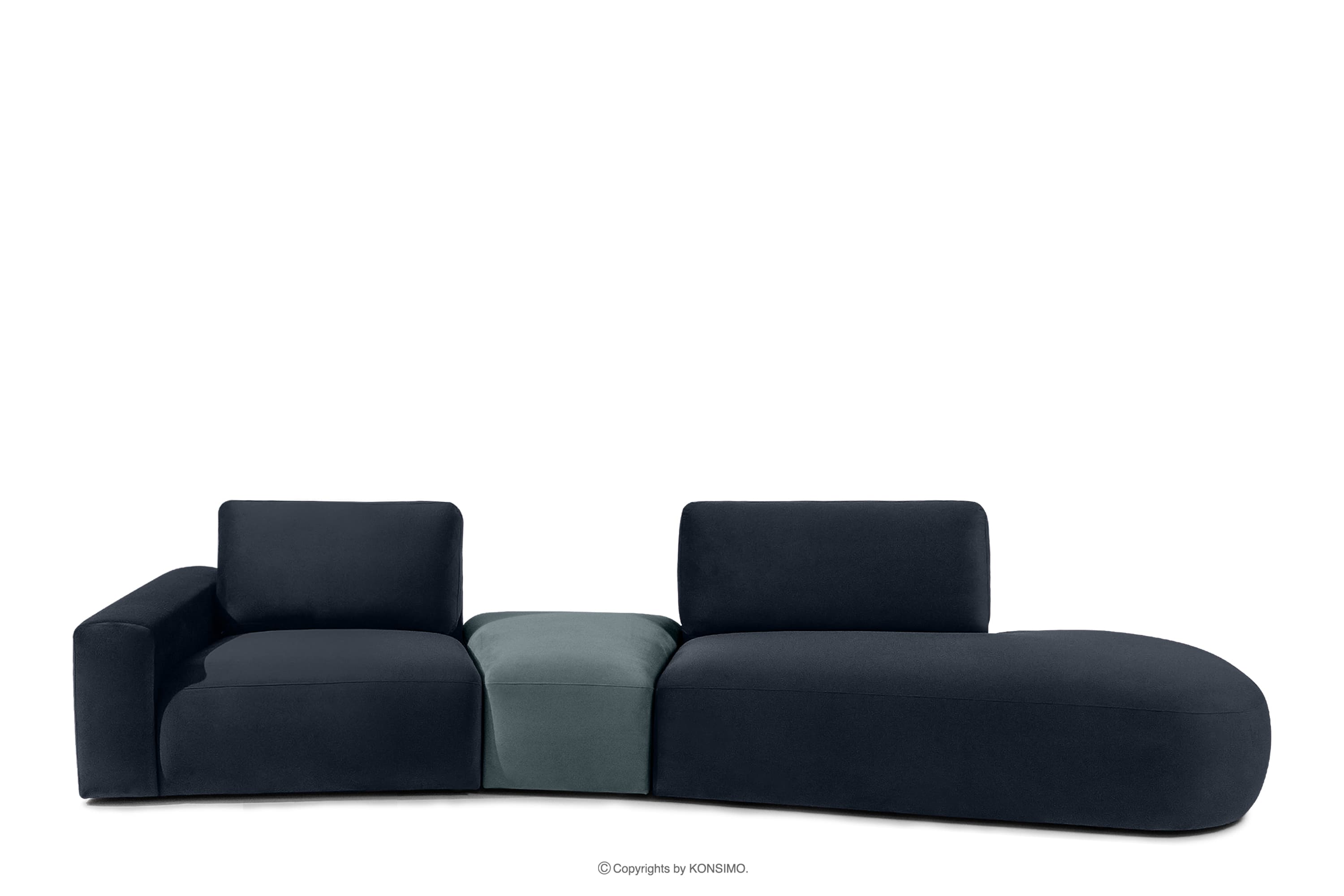 Sofa modułowa organic welur granatowy/niebieski ZUCCO