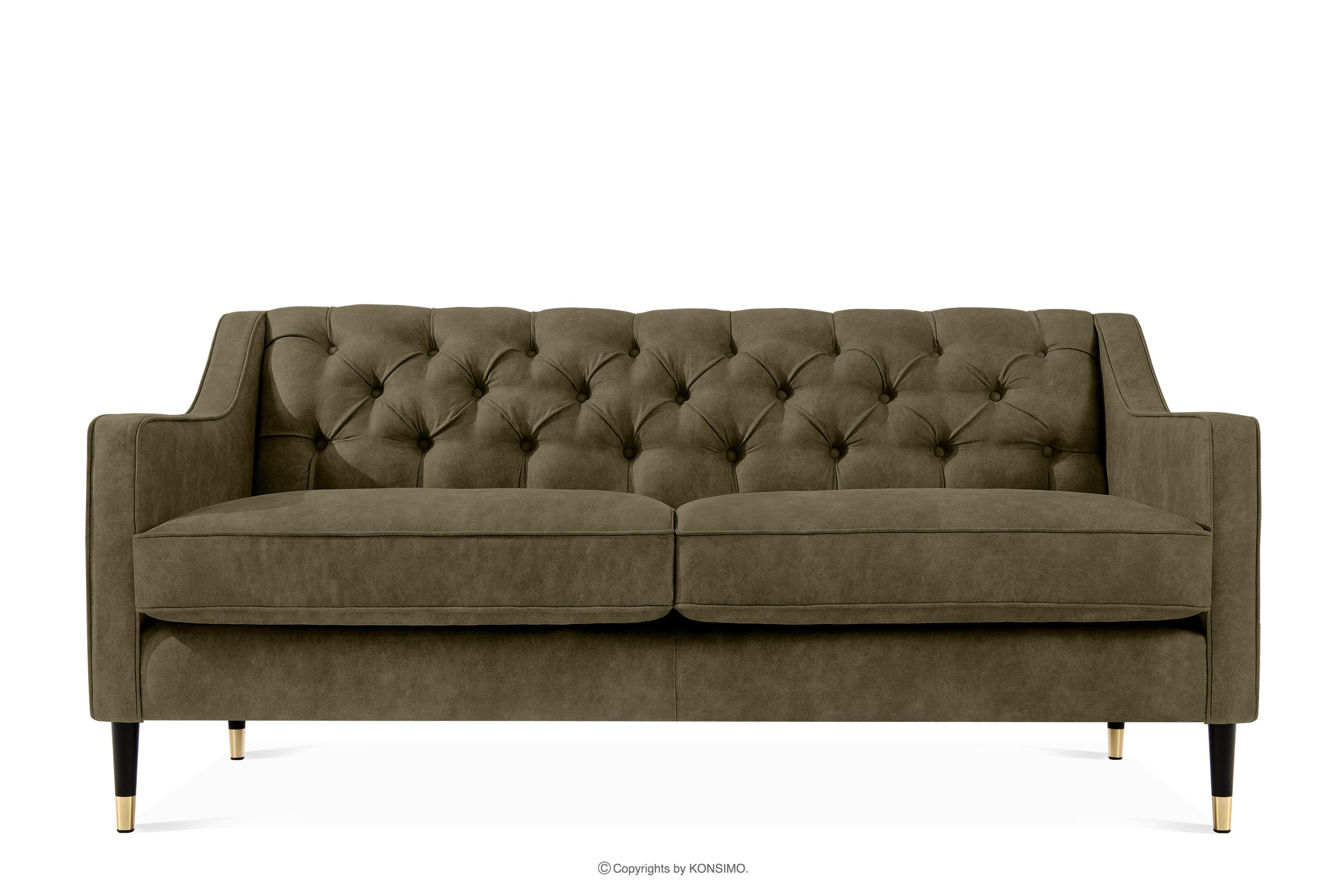 Sofa dwuosobowa w eleganckim stylu oliwkowy NOMUS