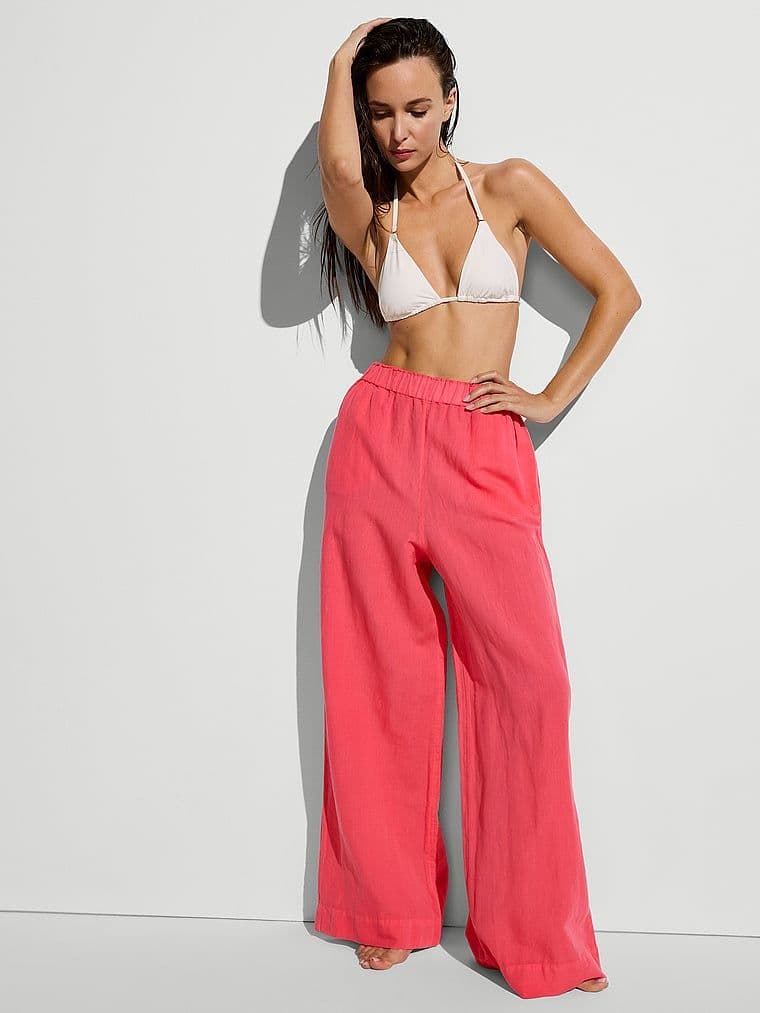 Victoria's Secret Swim Spodnie lniane na plażę Beachwear