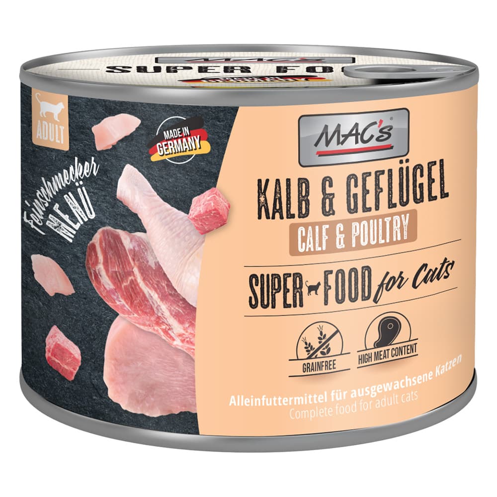 MAC´s Cat Feinschmecker, 6 x 200 g - Cielęcina i drób
