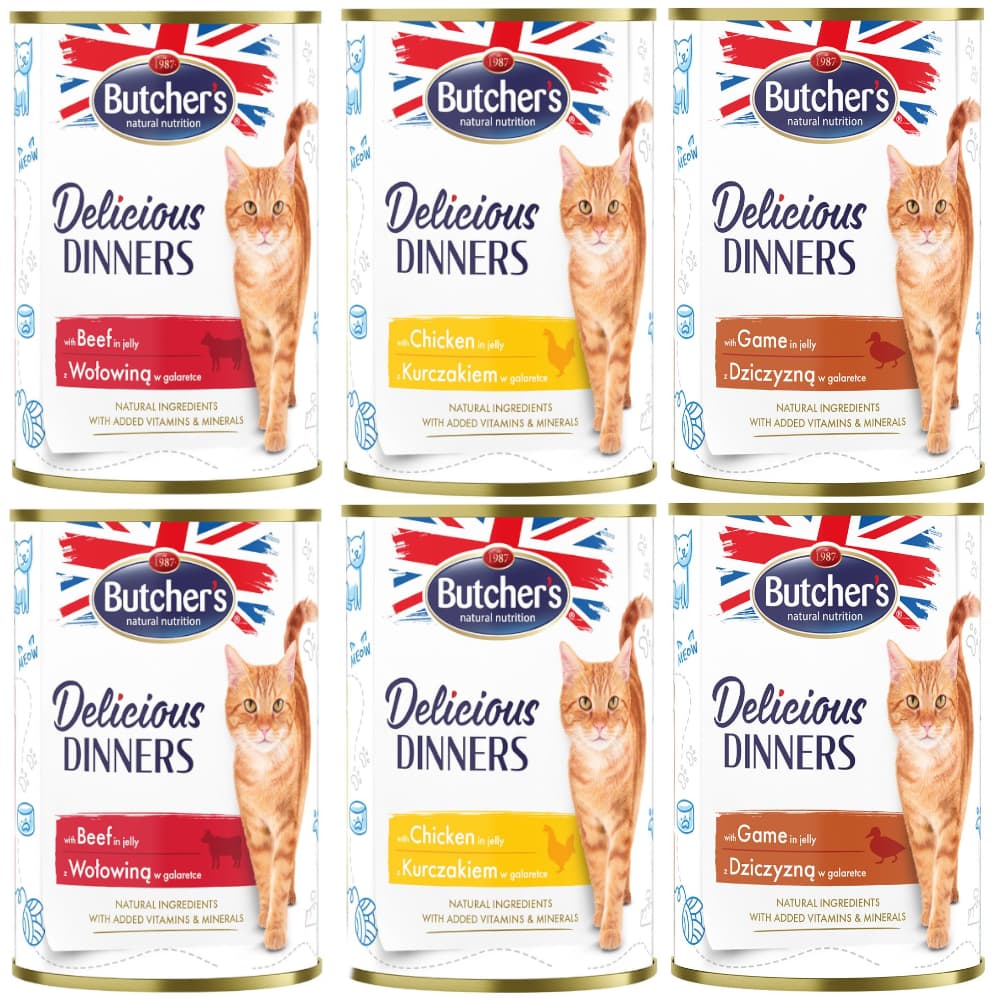 Butcher's Delicious Dinners, 24 x 400 g - Mixpaket (3 Sorten)