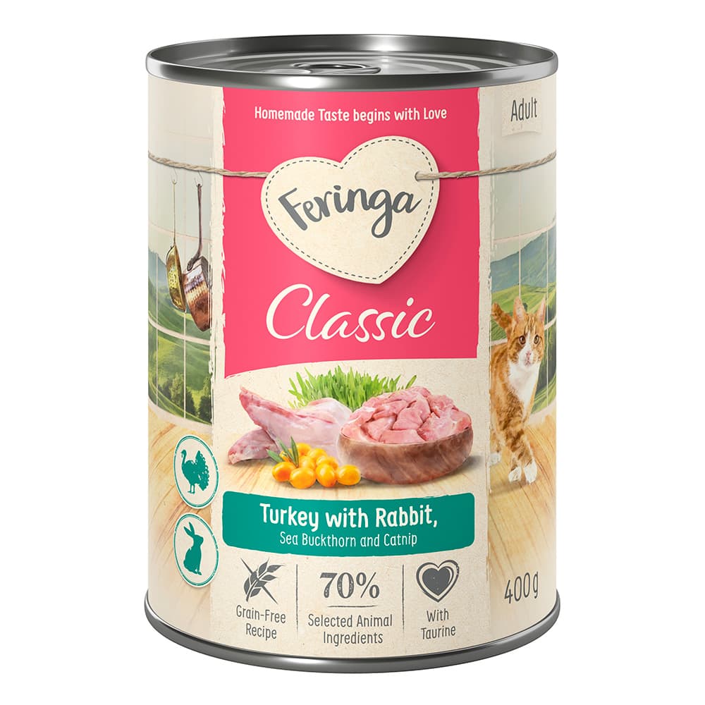 Korzystny pakiet Feringa Classic Meat Menu, 12 x 400 g  - Królik i indyk