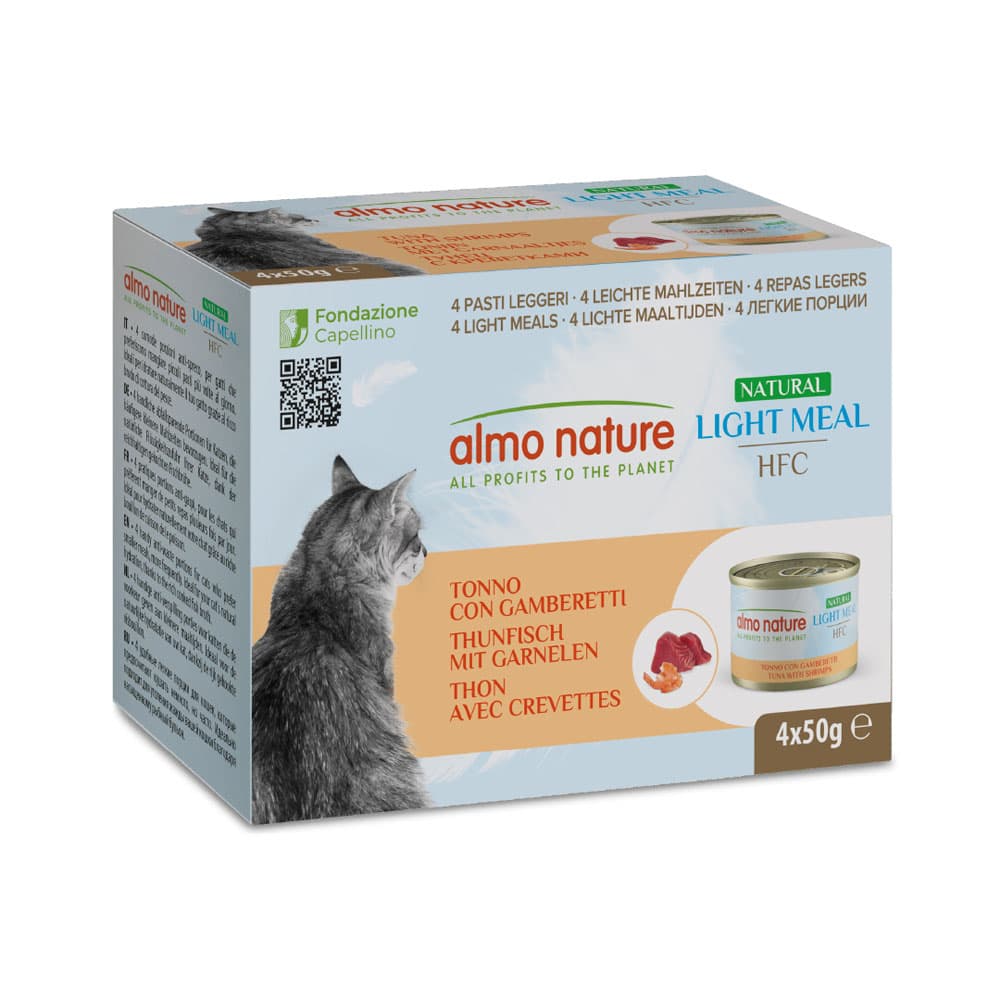 Almo Nature HFC Natural Light, 4 x 50 g - Tuńczyk i krewetki