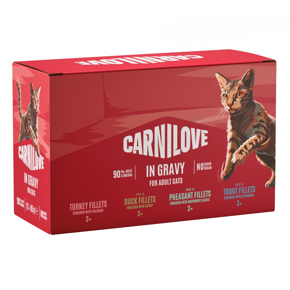 Megapakiet Carnilove Cat w saszetkach, 48 x 85 g - Pakiet mieszany w sosie (4 smaki)