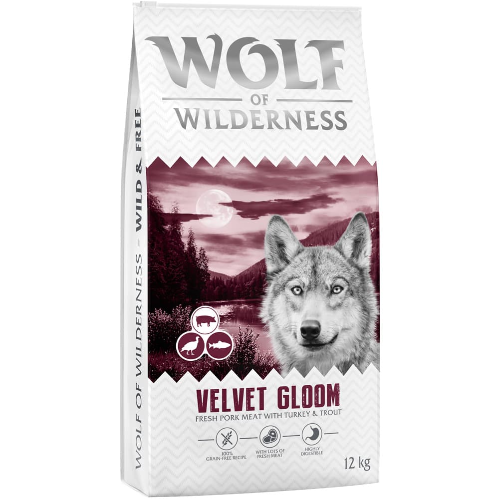 Wolf of Wilderness "Velvet Gloom", indyk i pstrąg - 12 kg: nowa receptura