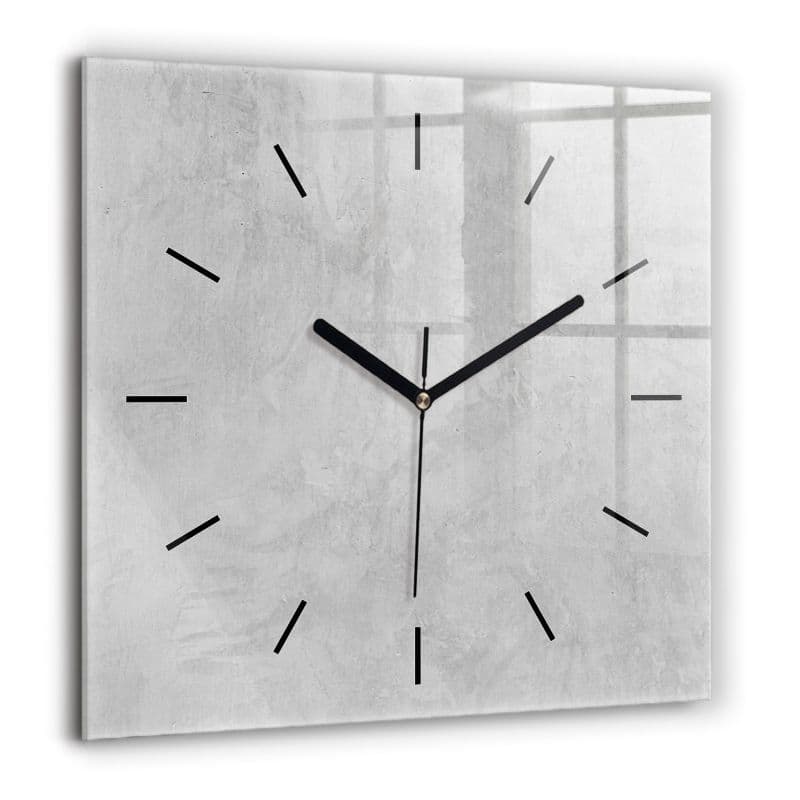 Zegar szklany czarne wskazówki Wallfluent 60x60 cm Kamienna ściana 1 szt.