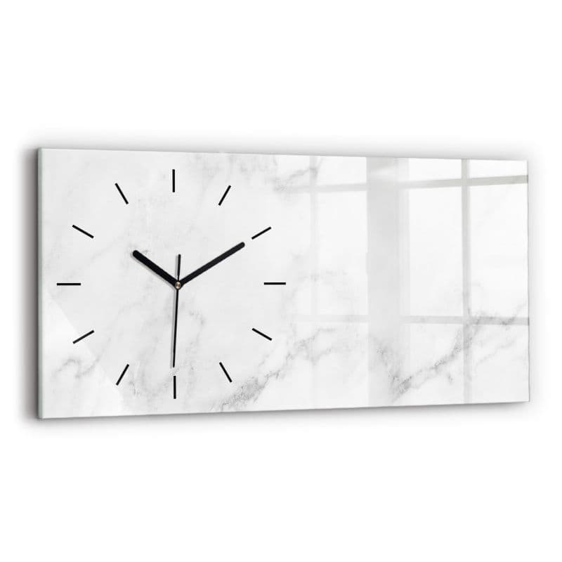 Zegar szklany czarne wskazówki Wallfluent 60x30 cm Marmur 1 szt.