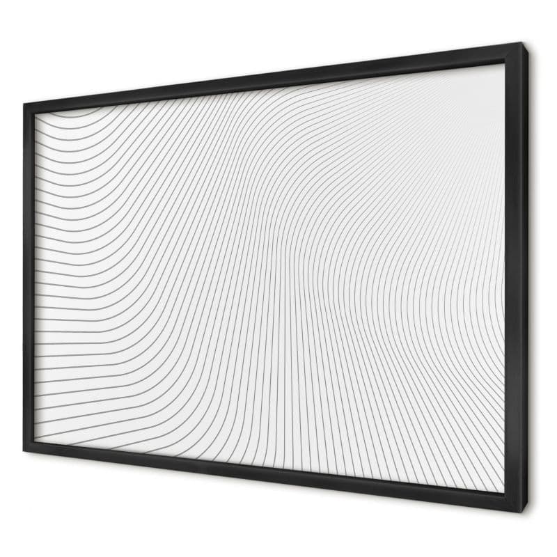 Tablica magnetyczna ozdobna Wallfluent 60x40 Fale linii w czarnej ramie 1szt
