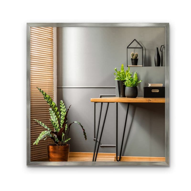 Lustro prostokątne w ramie Tulup 50 x 50 cm Srebrna rama 1 szt.