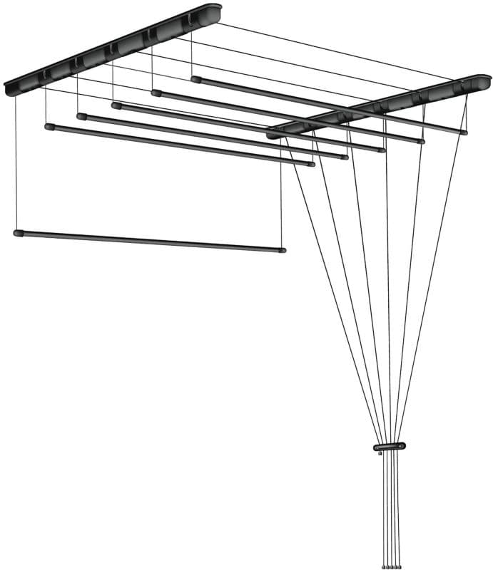 Suszarka sufitowa Sepio 6 x 6 x 120 cm czarna