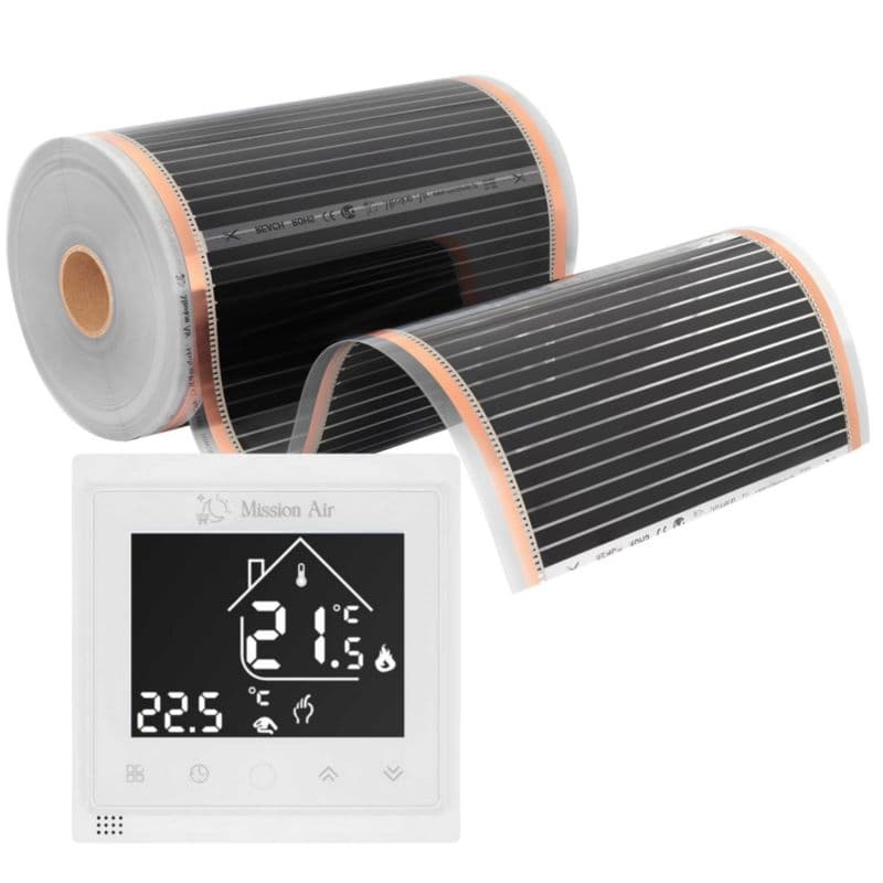 Zestaw folii grzewczych na podczerwień SILVER 160W Mission Air 24m²,szer.100cm +Libra Biały 1szt