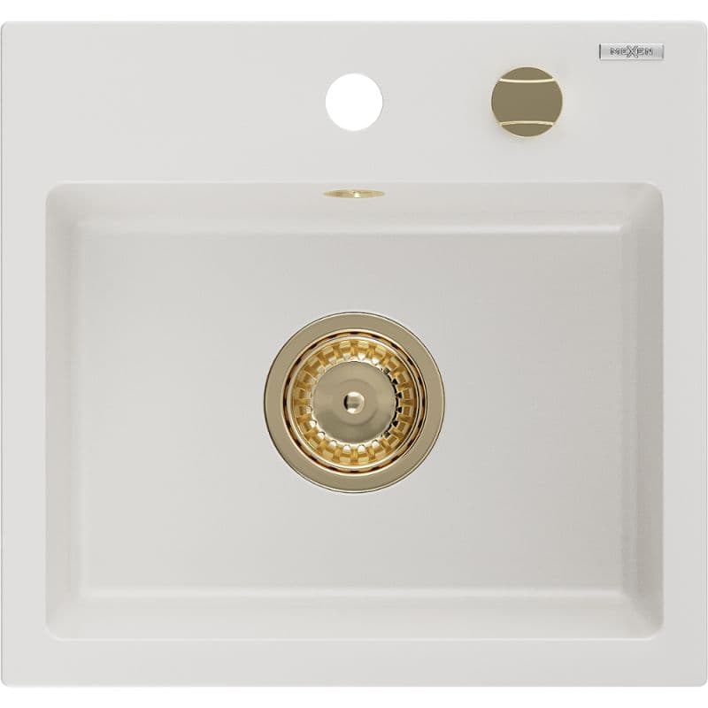 Zlewozmywak wpuszczany Mexen Milo 1-komorowy biały 435x410 mm  6505441000-20-G