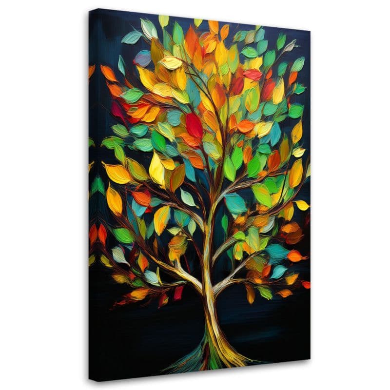 Obraz na płótnie Feeby Drzewo Kolorowe Liście Abstrakcja 70x100cm 1szt