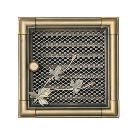 Kratka kominkowa z żaluzją Parkanex złota patyna 16 x 16 cm