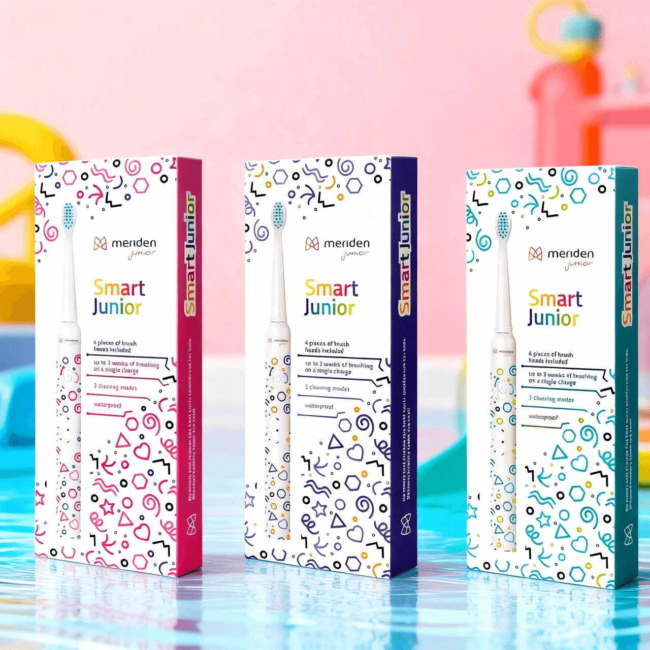 TRÓJPAK: Szczoteczki Meriden SMART Junior - Mix 3 Kolorów