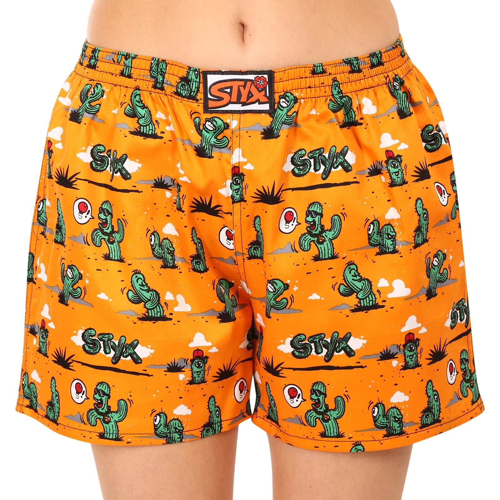 Damskie luźne bokserki do spania Styx kaktusy (DTD1351) L
