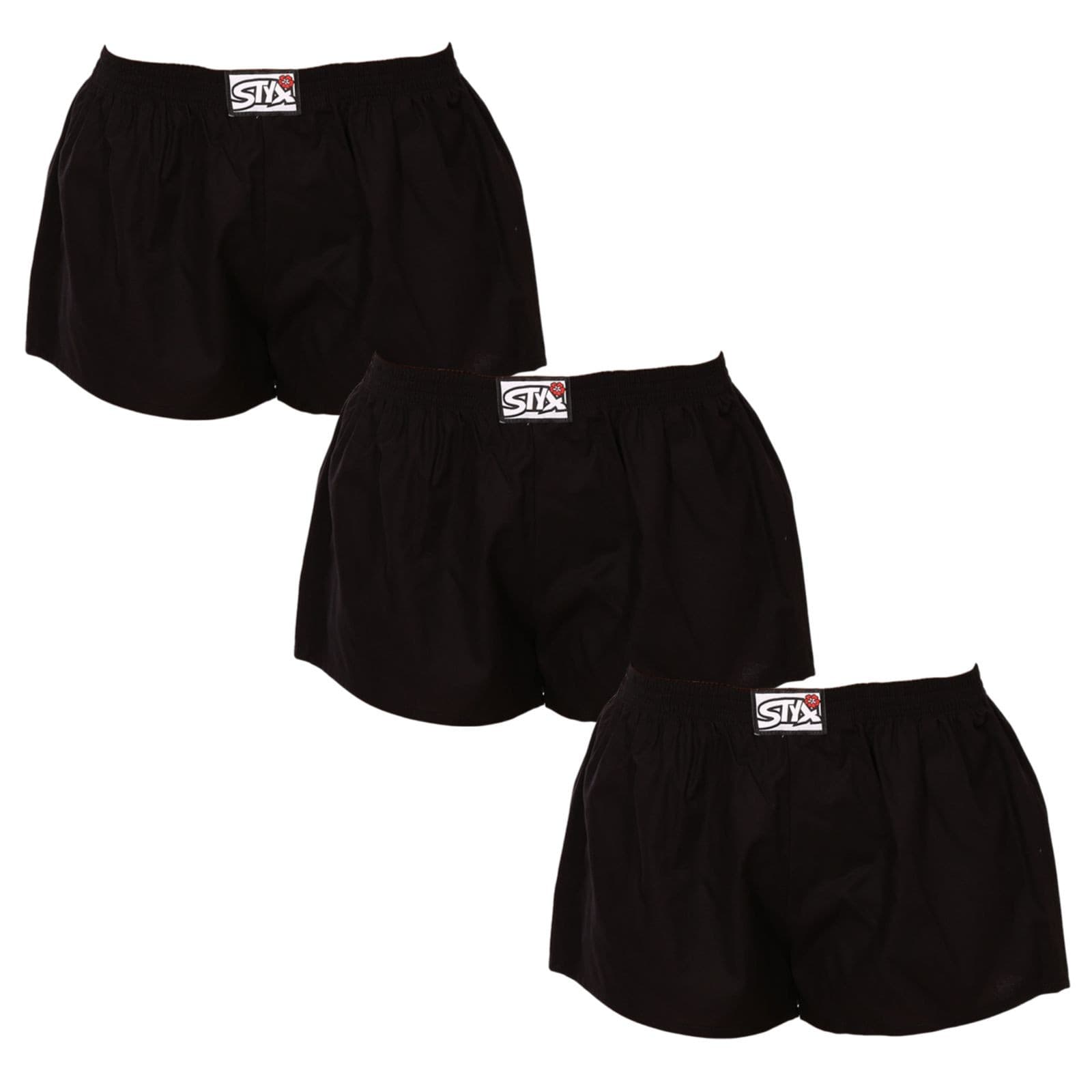3PACK Bokserki damskie Styx klasyczna guma czarne (3K0960) 3XL