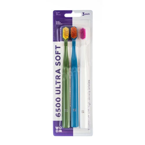 WOOM 6500 Ultra Soft Zestaw szczoteczek do zębów, 3 szt.