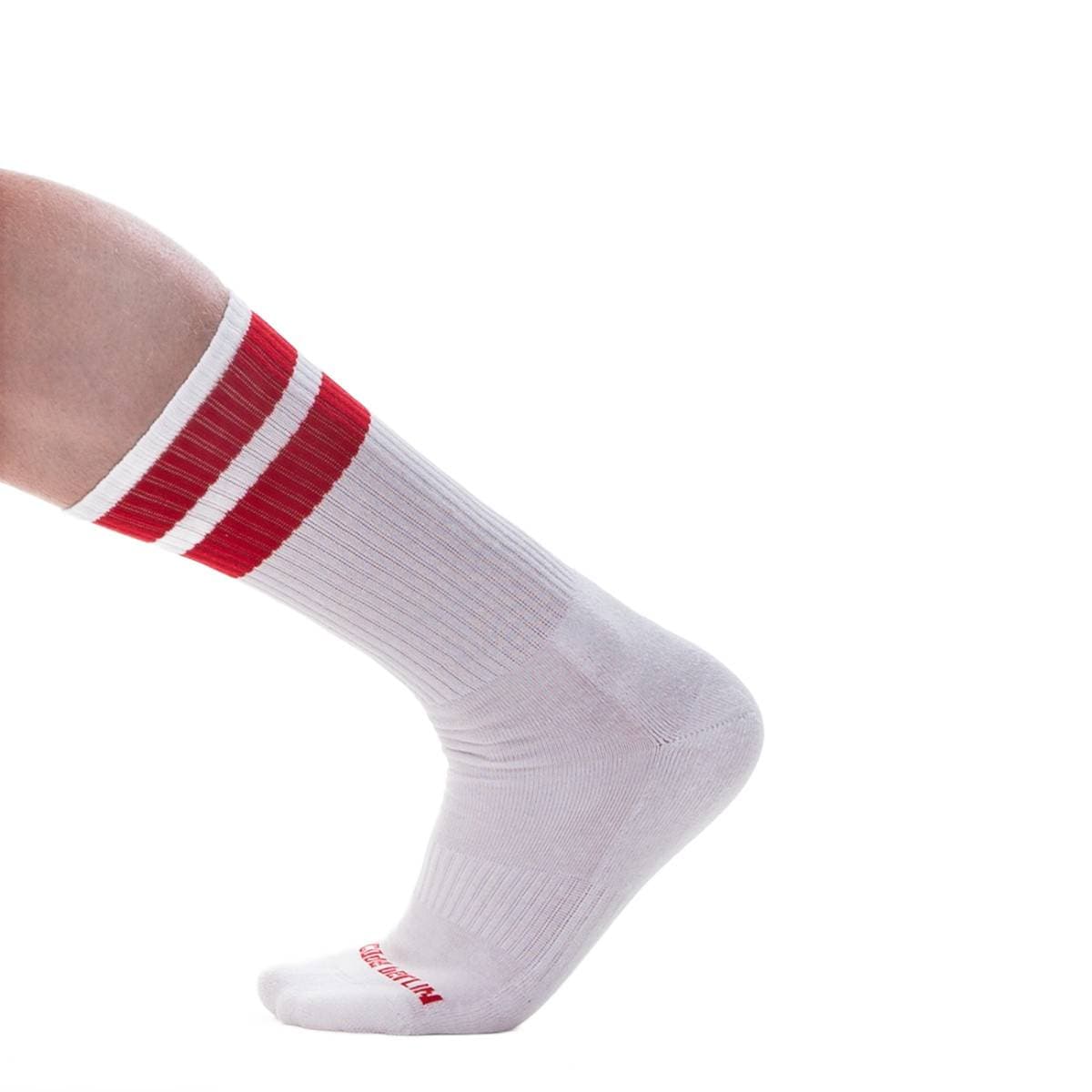 Skarpety Treningowe Białe Z Czerwonymi Paskami Barcode Gym Socks White-Red