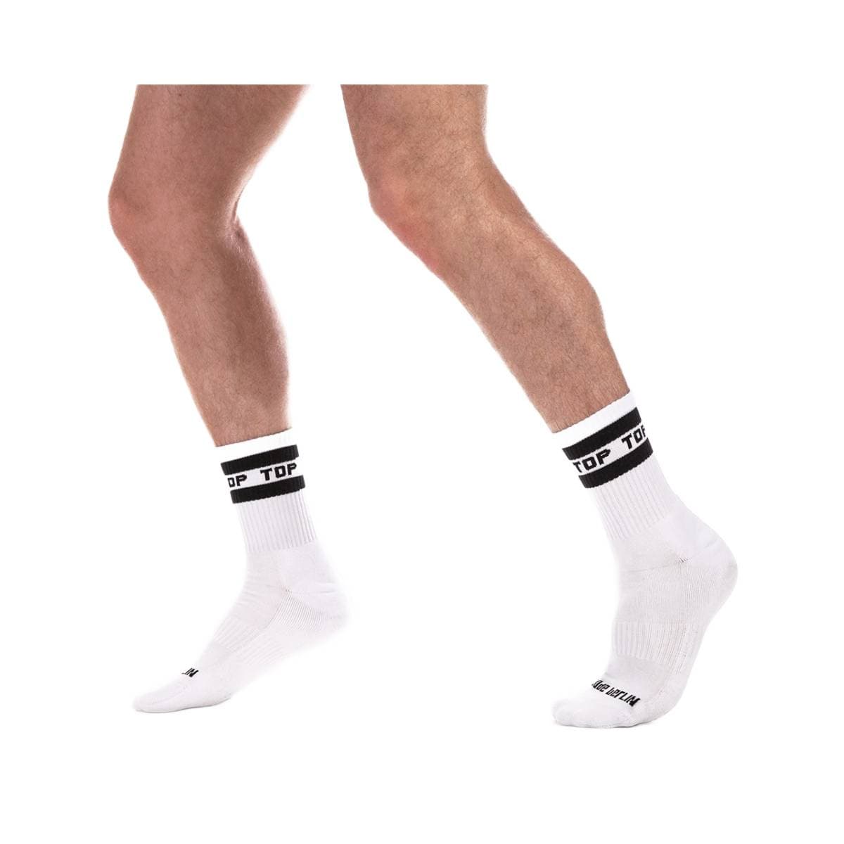 Top White-Black Fetish Half Socks Barcode Berlin
