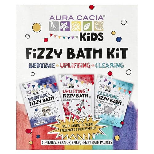 Aura Cacia  Zestaw do kąpieli gazowanych dla dzieci  różne odmiany  3 opakowania po 70 9 g każde