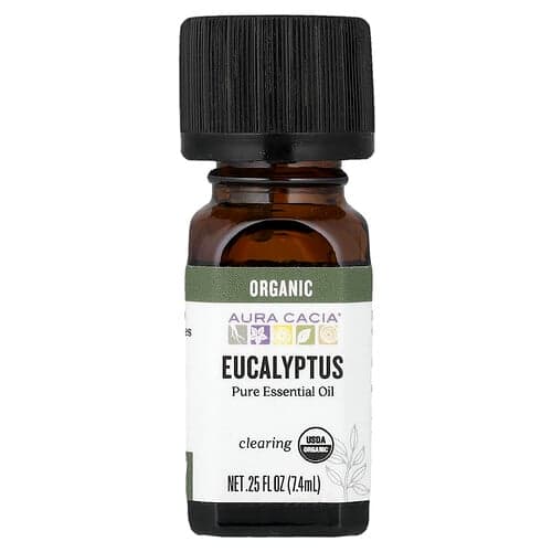 Aura Cacia  Czysty olejek eteryczny  organiczny eukaliptus  7 4 ml