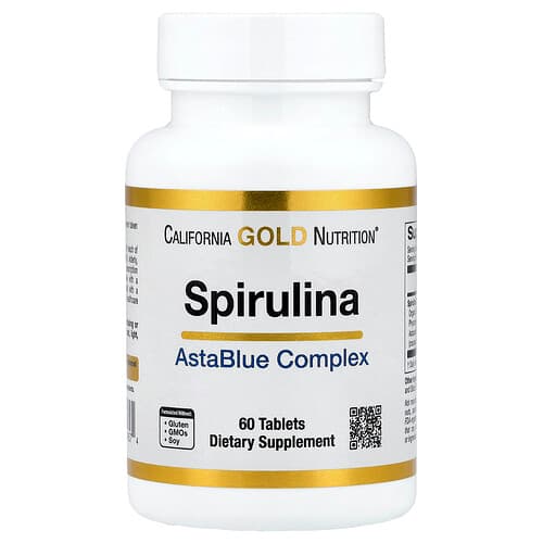 California Gold Nutrition  Spirulina  kompleksowa mieszanka organiczna AstaBlue  60 tabletek