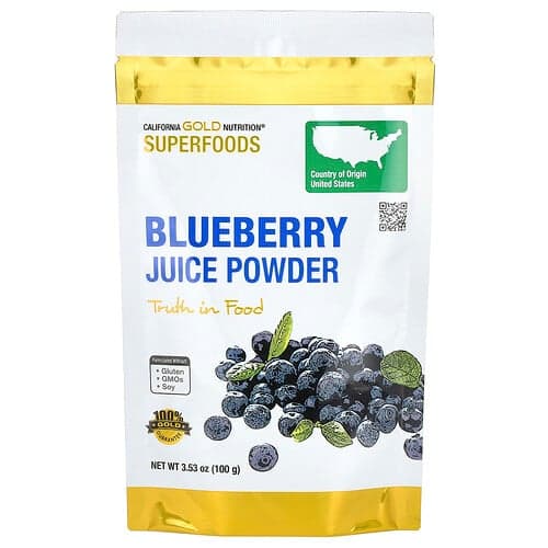 California Gold Nutrition  Superfoods  sok borówkowy w proszku  100 g