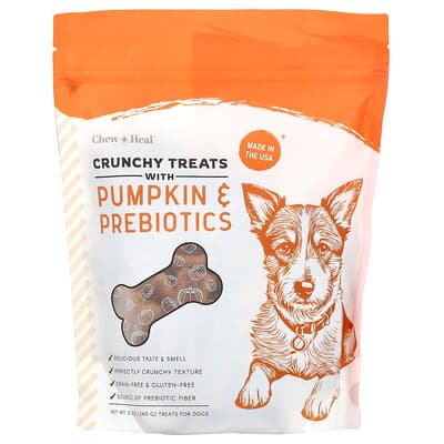 Chew + Heal  Chrupiące przysmaki z dynią i prebiotykami  dla psów  w każdym wieku  340 g