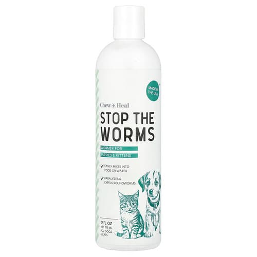 Chew + Heal  Stop The Worms  odrobaczanie szczeniąt i kociąt  355 ml