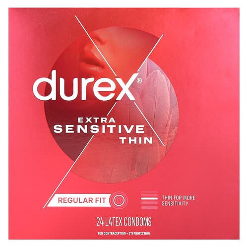 Durex  Cienkie dla lepszych doznań  o regularnym kroju  24 prezerwatywy lateksowe