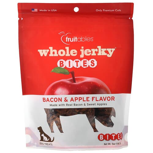 Fruitables  Whole Jerky® Bites  psie przysmaki  bekon i jabłko  141 7 g