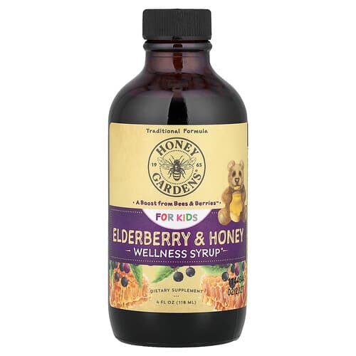 Honey Gardens  Dla dzieci  Wellness Syrop  czarny bez i miód  118 ml