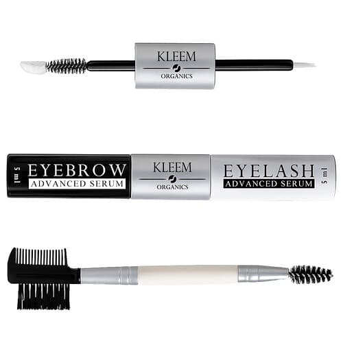 Kleem Organics  Zestaw serum wzmacniającego do rzęs i brwi  3-częściowy