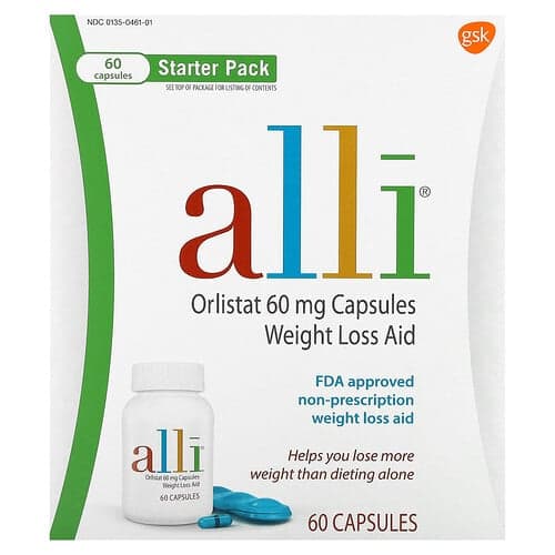 Alli  Orlistat  Weight Loss Aid  opakowanie startowe  60 mg  60 kapsułek