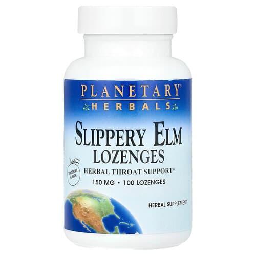 Planetary Herbals  Pastylki do ssania Slippery Elm  mandarynka  150 mg  100 pastylek