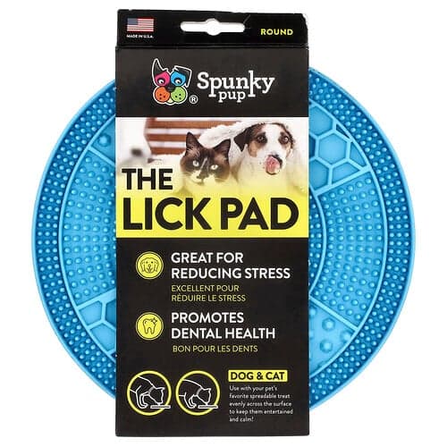 Spunky Pup  The Lick Pad  dla psa i kota  okrągły  niebieski  szt.  1 szt.