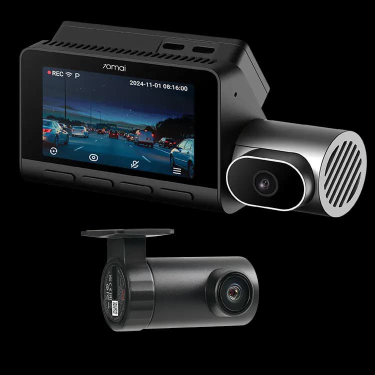Kamera samochodowa 70mai 4K T800 HDR SET + kamera tylna RC24 Full HD + karta 256 GB