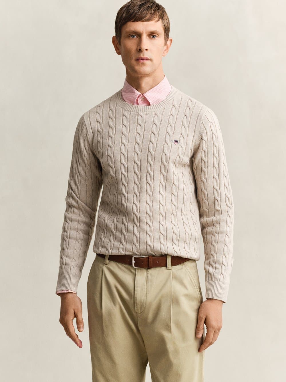 Gant Sweter Mężczyźni Bawełna beżowy, M