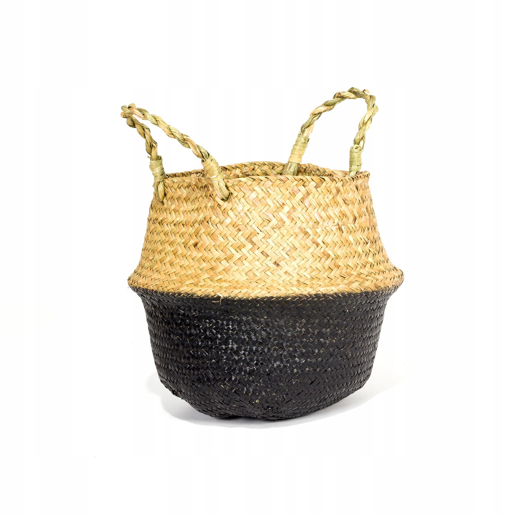 Boho kosz z trawy morskiej Meven 30×30×13/26 cm
