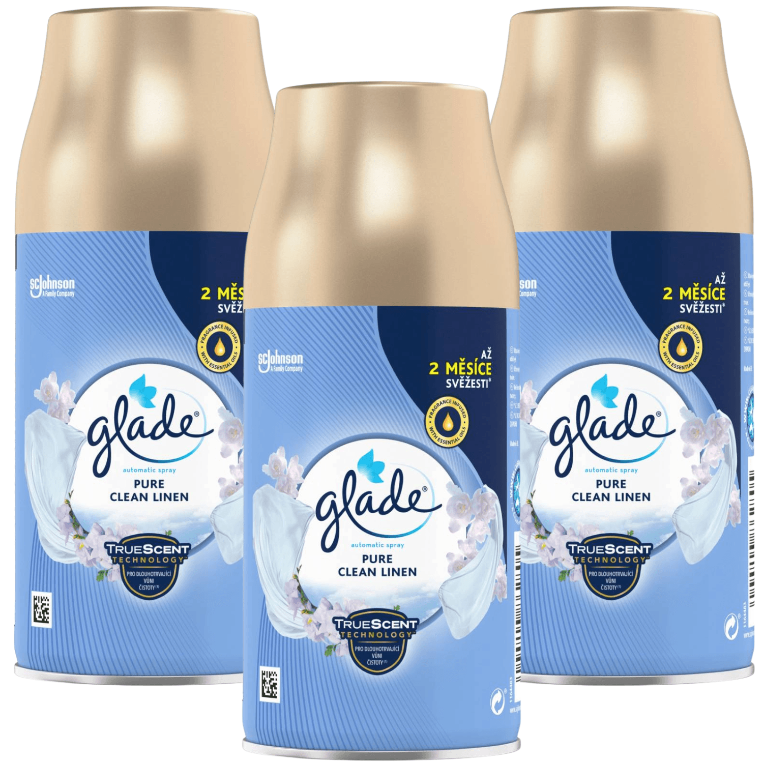 Wydajny wkład Glade® automatic spray - Pure Clean Linen 3 x 269 ml