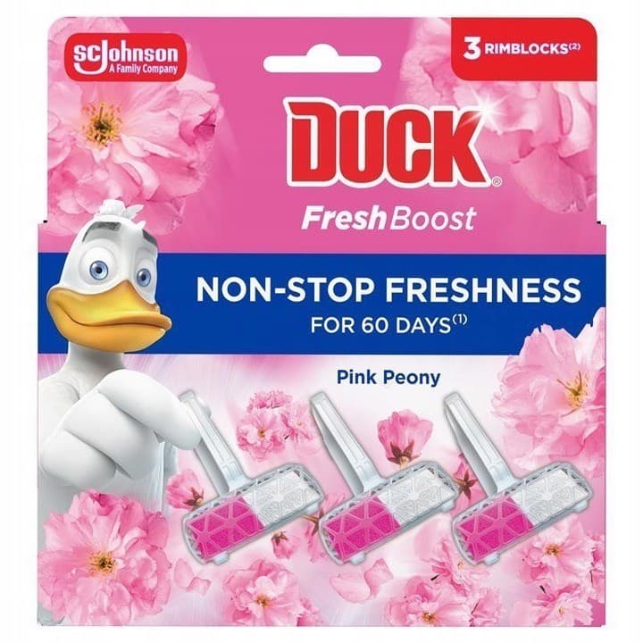 Kwiatowa zawieszka do toalet Duck Fresh Boost Pink Peony 3x 16 g