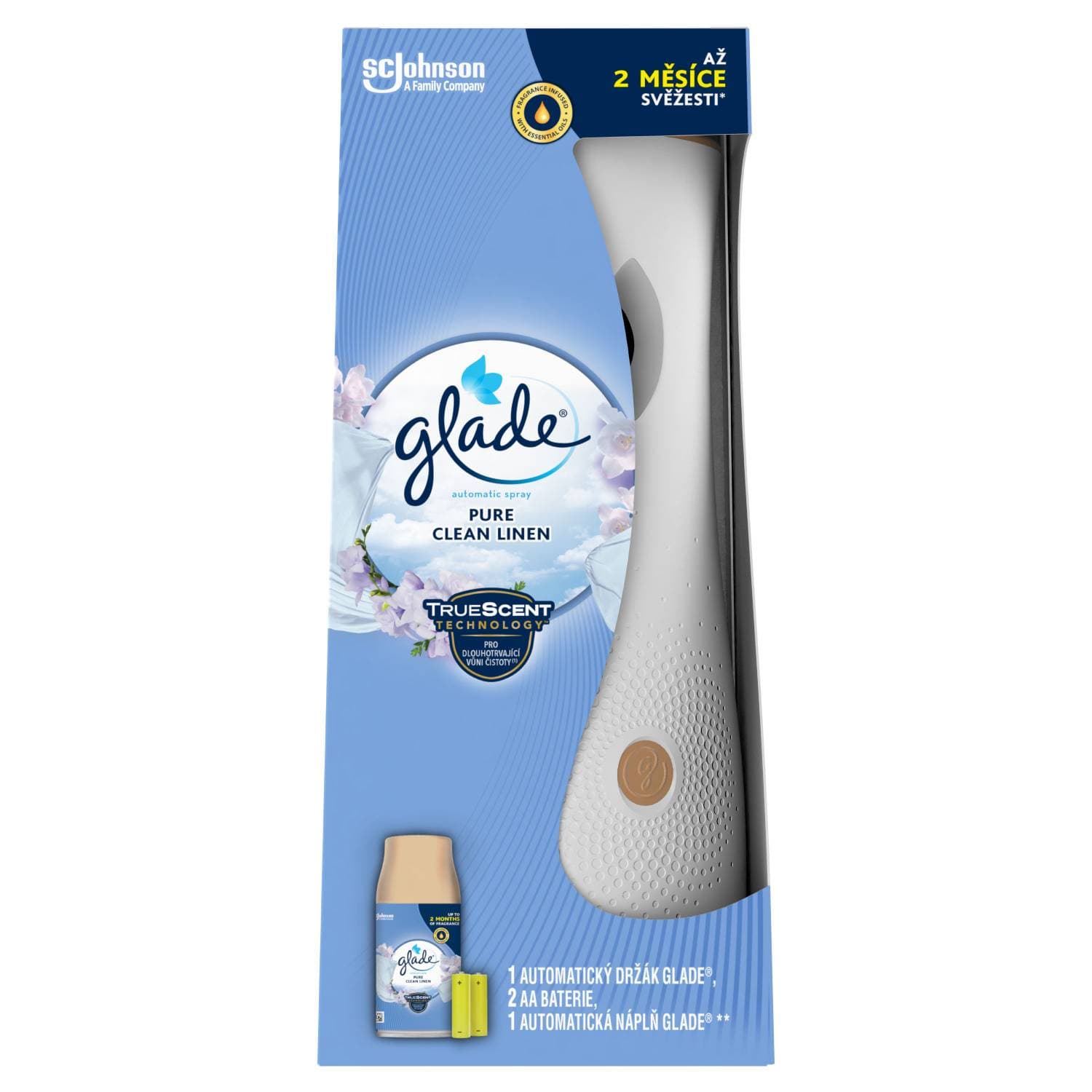 Automatyczny odświeżacz powietrza GLADE AUTOMATIC SPRAY + wkład Pure Clean Linen