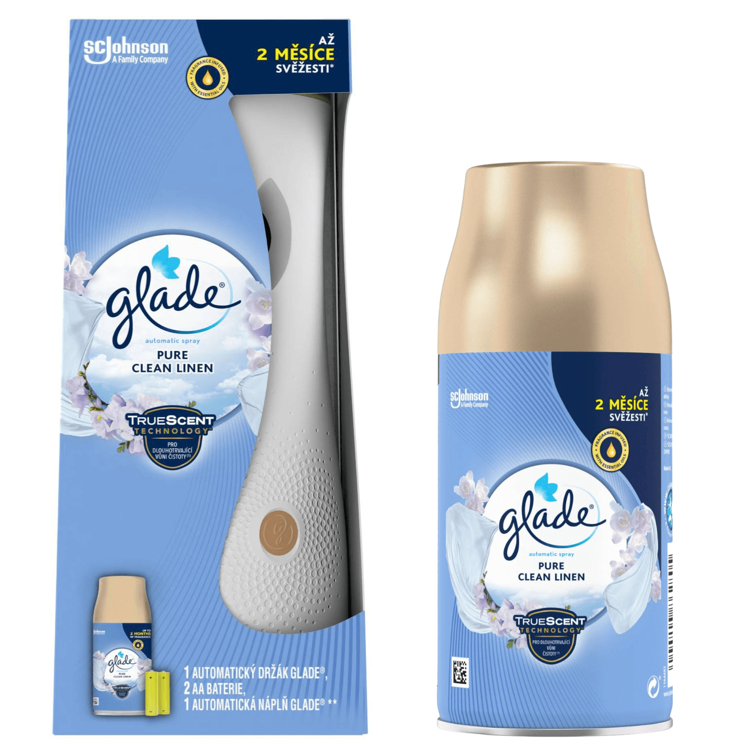 Automatyczny odświeżacz powietrza Glade® automatic spray - Pure Clean Linen + zapas