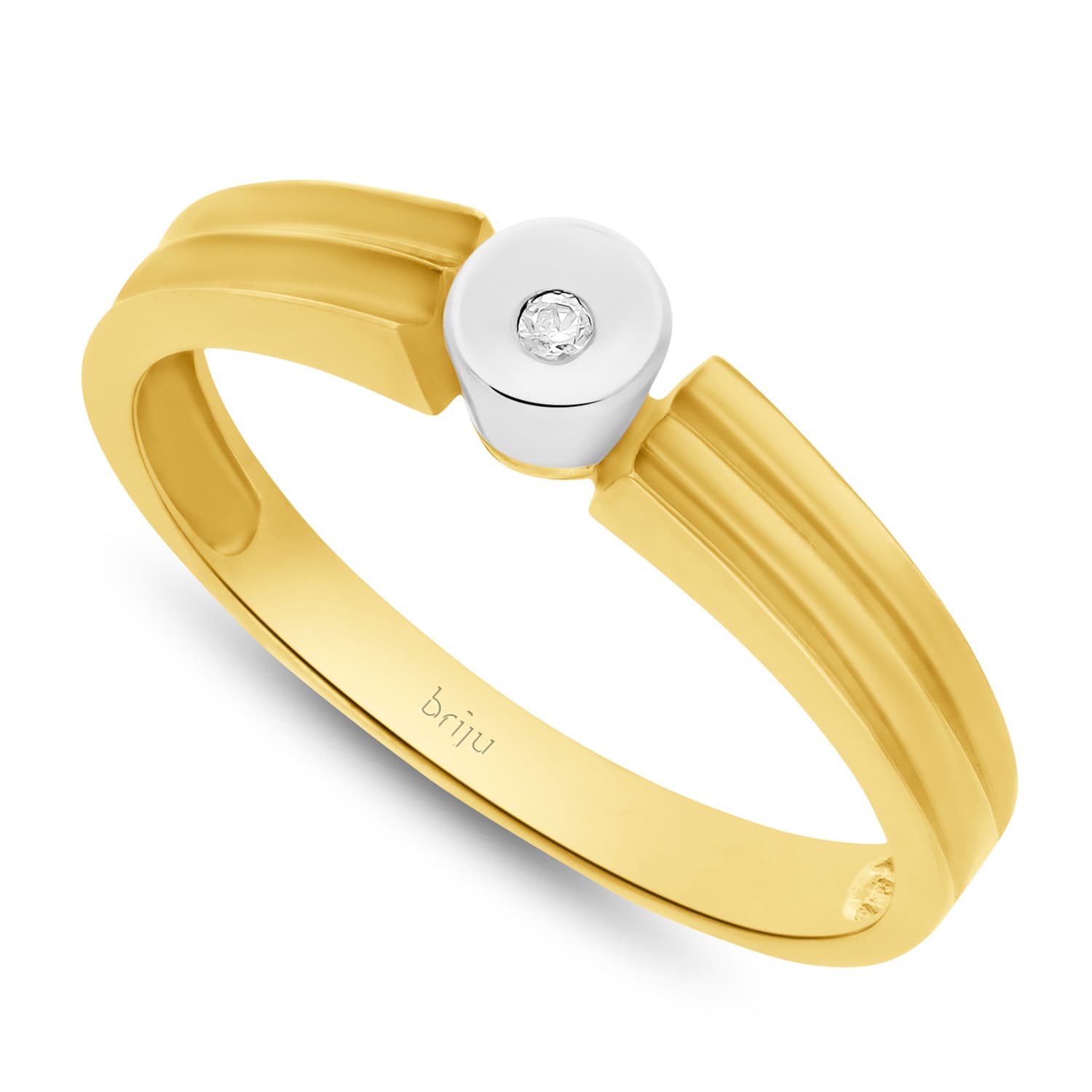 Pierścionek z brylantem żółte złoto 0,013 ct 585 (B0052-100)