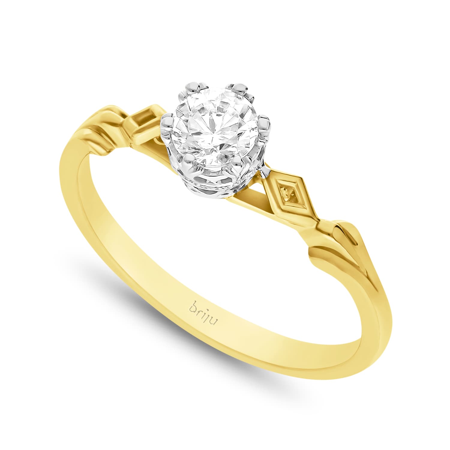 Pierścionek z brylantem żółte złoto 0,338 ct 585 (B0327-100)