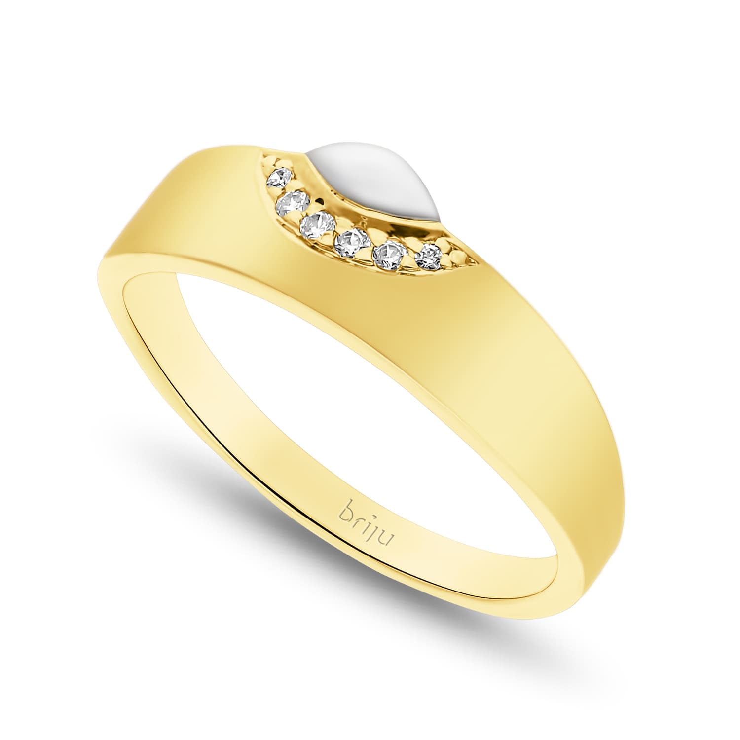 Pierścionek z brylantami żółte złoto 0,036 ct 585 (B0425-100)